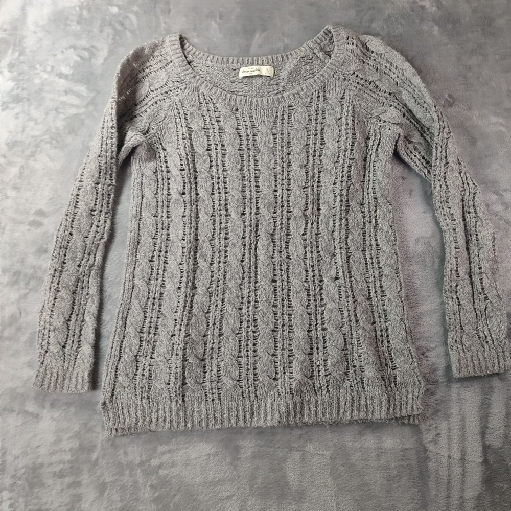 Abercrombie Fitch Kids XL Cable Knit Sweater Ribbed Trim Cozy‎ Winter Layering